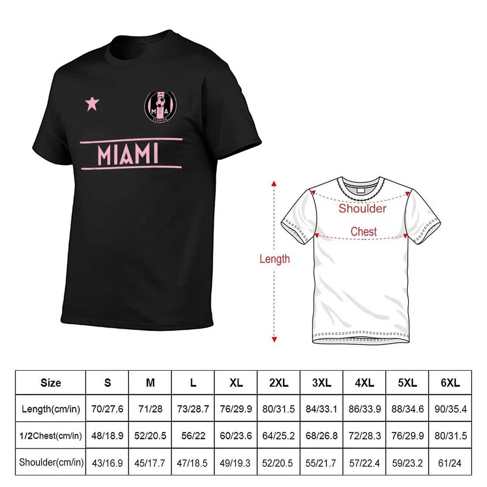T-shirts masculins Miami Soccer Jersey Original Fan Design - Mini Badge T-shirt Cléments Big Anime T-shirt Solid Mensl2405