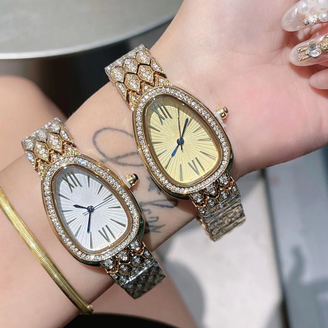 Luxe dameswatch Snake Watch Designer Watch Women Classic Watches Hoogwaardige Rose Gold Diamond Watch roestvrijstalen horlogeband Leather Rest Reloj 32 mm Montre