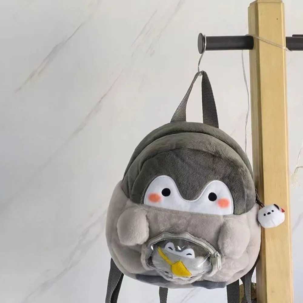 Kloofde rugzakken Penguin Cartoon Gothic Harajuku Backpack Cute JK Girl Ita Bag Poll Bag Pijntas Actie Afbeelding PLUSH MINI SCHOOL BAGL2405