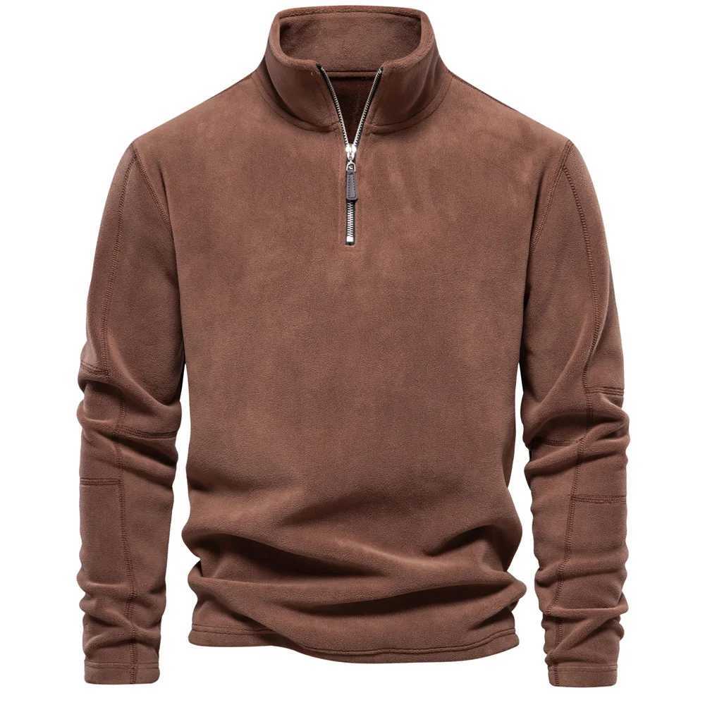 T-shirts masculins Automne et hiver Nouveau polo Polo Mens Cashmere Sweater Up Up Cou Malf Zipper Long Mancheve Fashion Edition Mens T-shirt TOPL2405
