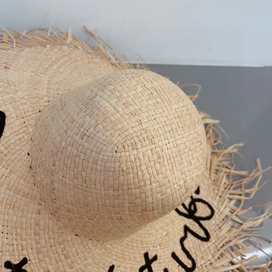 Lafiteegrasss Braid Designer Beach Hat fashion Wide Brim Hats Grass Braid Women's Summer Sun Hat Grass Weaving Sunshade Bucket Hat Essential for Beach Vacation
