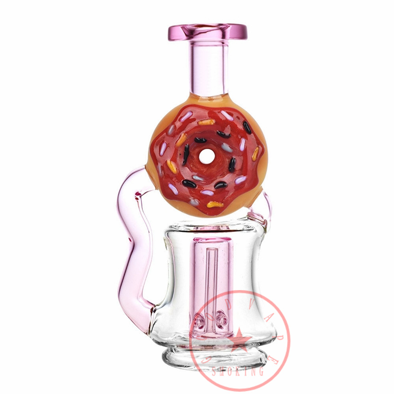 Neueste Raucherpeakverdampfer Buntes Glasrohre Filter Donut Recycler Anhang Diffusor Zigarettenhalter DABBER -TIPPS Wasserpfeife Öl Rigs Strohstück Strohstück