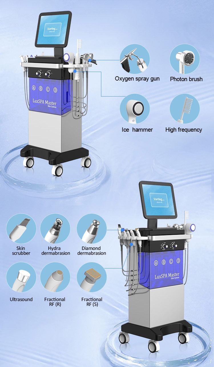 Multifunction 11 In 1 Skin Rejuvenation Diamond Dermabrasion Machine Skin Scrubber Aqua Peeling Facial Pore Cleaner Black Head Remover Machine