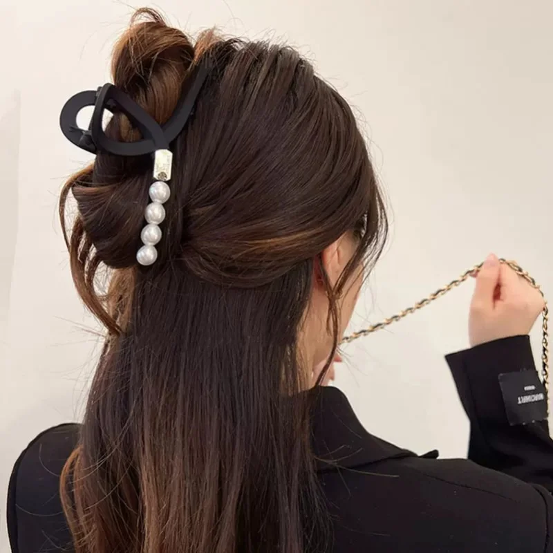 /działka vintage koreańskie mroźne duże włosy pazur clipair żeńska elegancka perłowa włosy klip włosy