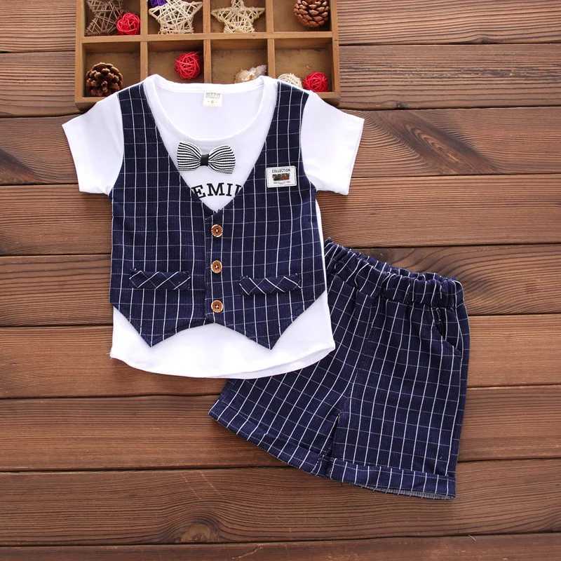 Set di abbigliamento 2 pezzi Set bambini Summer Childrens in uscita Gentleman Style finta Shorts Shorts Shorts Shorts Shorts Shorts Shorts