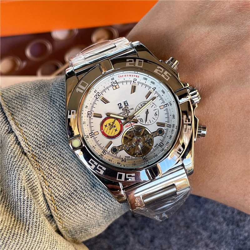 Relojes AAA Mens Watch Mechanical Watch Swiss New Big Flywheel Big Mechanical Watch Mechanical Business Steel Band Watch Mens Watch