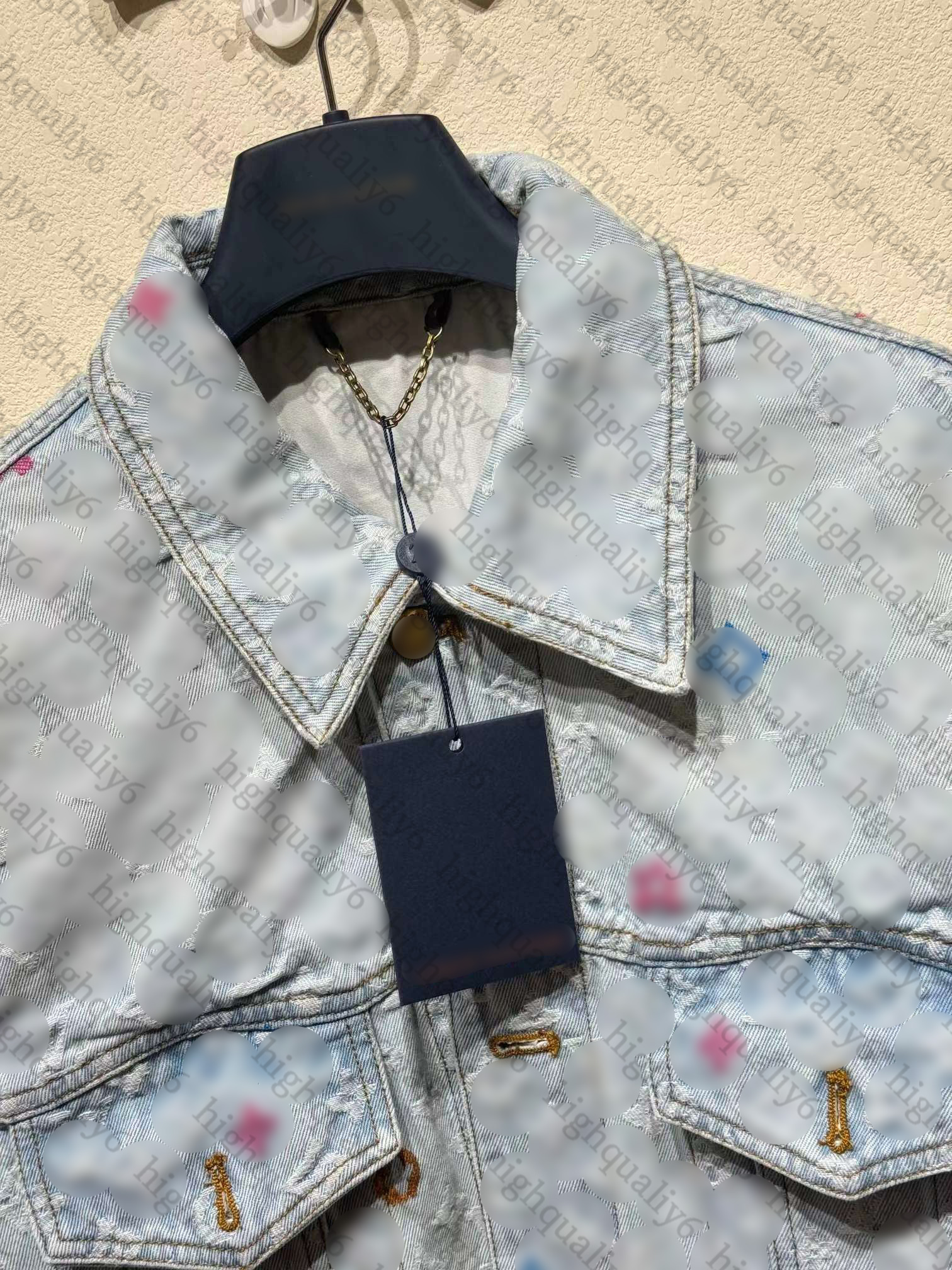 LL hochwertige Markenjacke 24SS Neuer Farbbrief gewaschener gestickter Jeansjacke, modische und vielseitige Männerjacke, Unisex-Jacke, kostenloser Versand