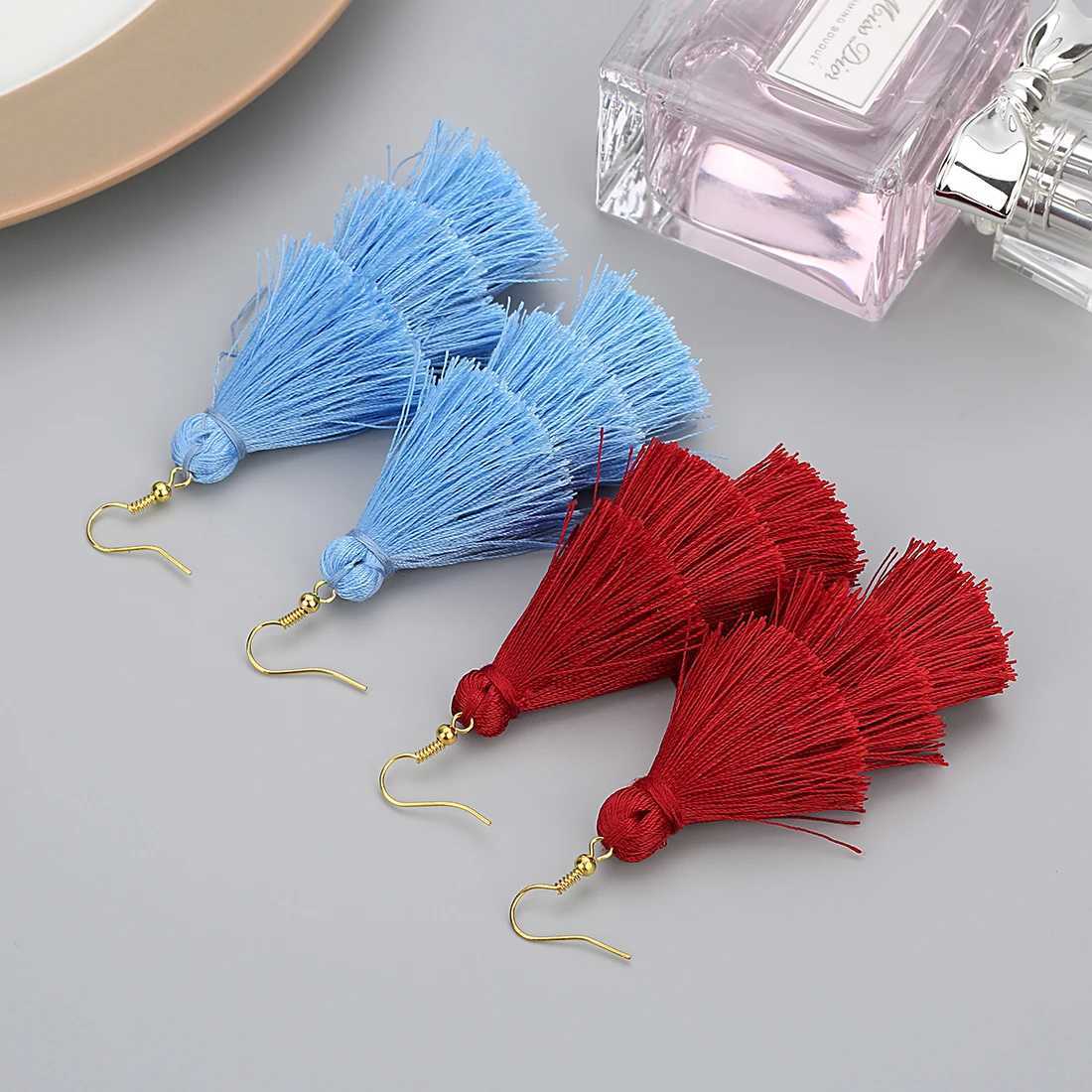 Dangle Chandelier Louleur 70mm Length 3 Layer Tassel Earrings Bohemian Fringed Luxury Statement Boho Earrings Valentine Earrings Drop Earrings