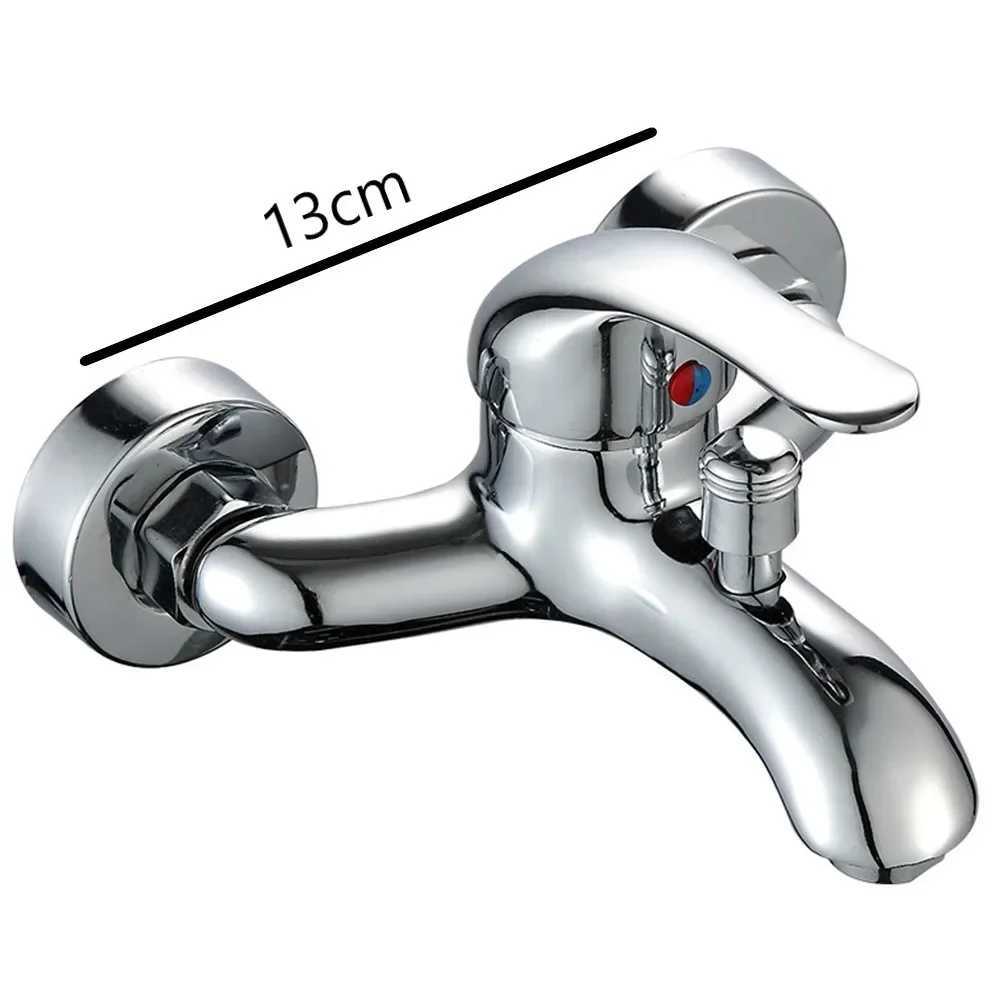 Rubinetti del lavandino da bagno rubinetti bacino a parete a parete acqua calda calda fredda miscelatore a doppio foro mixer tople valvola vano da bagno con doccia nascosta hardware