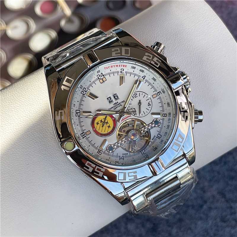 Relojes AAA Mens Watch Mechanical Watch Swiss New Big Flywheel Big Mechanical Watch Mechanical Business Steel Band Watch Mens Watch