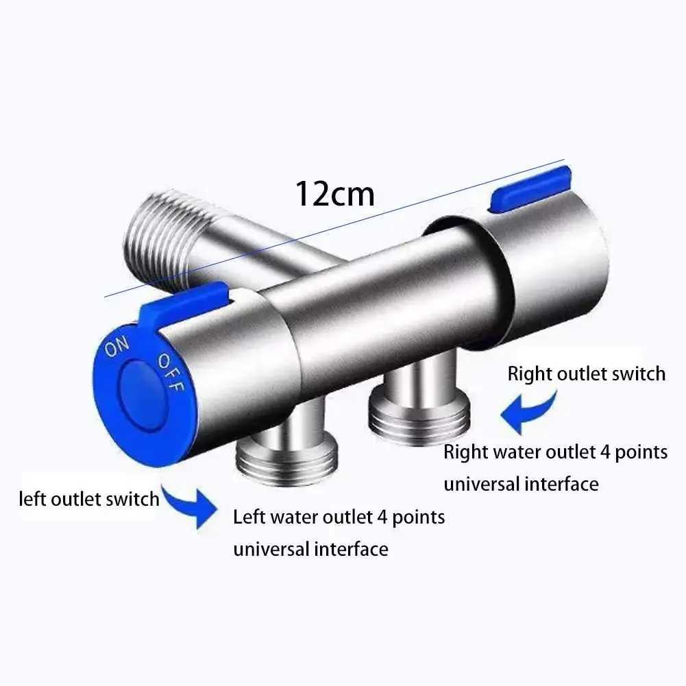 Grifos de lavabo de baño 304 acero inoxidable sus una y dos fuera del ángulo de tres vías Válvula DITERTOR LAVA MAJA MATECHA DE AGUA DEL BAÑO ESPECIAL