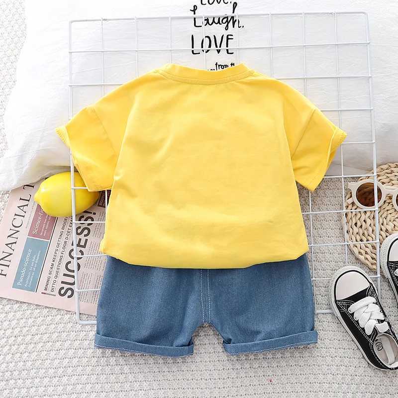 Clothing Sets New Toddler Baby Boys Clothing Sets Summer Cartoon Car Cotton T Shirt +Denim Shorts Kids Casual Infant Clothes Suits 1-5 Years