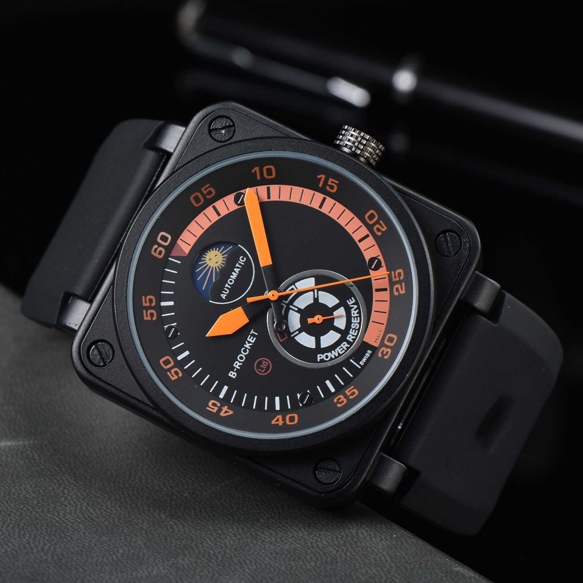 Bekijk horloges AAA 2024 Product Micro Mens Fashion B Square volledig automatisch mechanisch tape horloge heren horloge