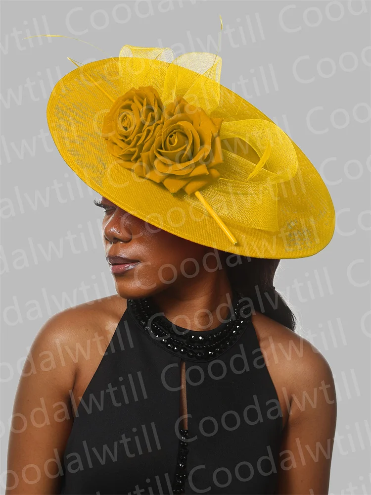 Big Derby Kentucky ASCOT CHIETHPECE Women Women Tea Party Cappelli affascinanti con evento di fiori Chiesa Capeau Cap Ladies Occasione Pillbox