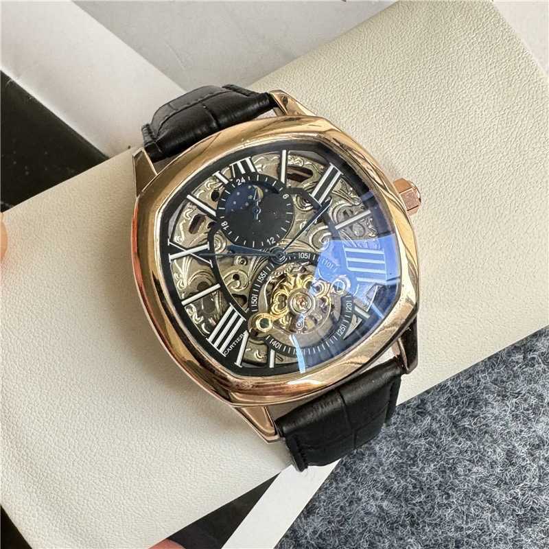 Guarda gli orologi AAA Watch Mechanical Watch MENS ORGCHIO NUOVI TOURBILLON completamente automatico cavo meccanico Business cinghia orologio da uomo orologio da uomo