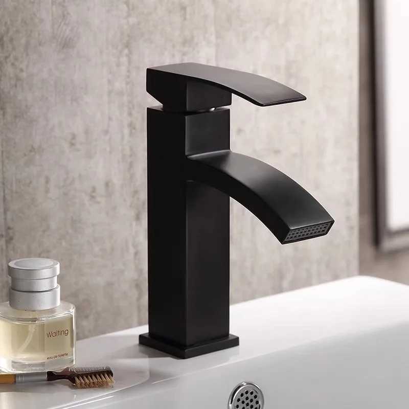 バスルームシンク蛇口Hotaan Matte Black Basin Faucet Water Water Tap Bathrouns Faucet Solid White Clos