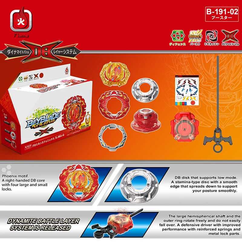 4d Beyblades Dynamite Battle Be Set B-191 02 Timing Phoenix Booster B191 Spinning Top com Brinquedos de Kids para Brinquedos para Boys para meninos Q240430