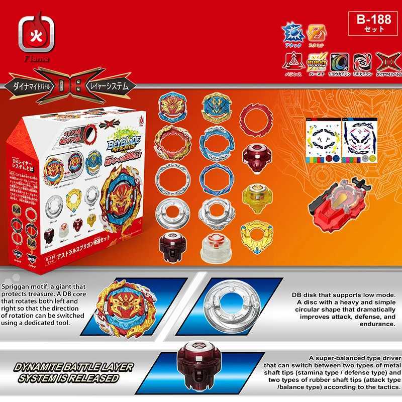 4d Beyblades Dynamite Battle Soyez réglé B-188 Astral Spriggan Booster B188 Top Spinning with Custom Launcher Kids Toys for Boys Gift Q240430