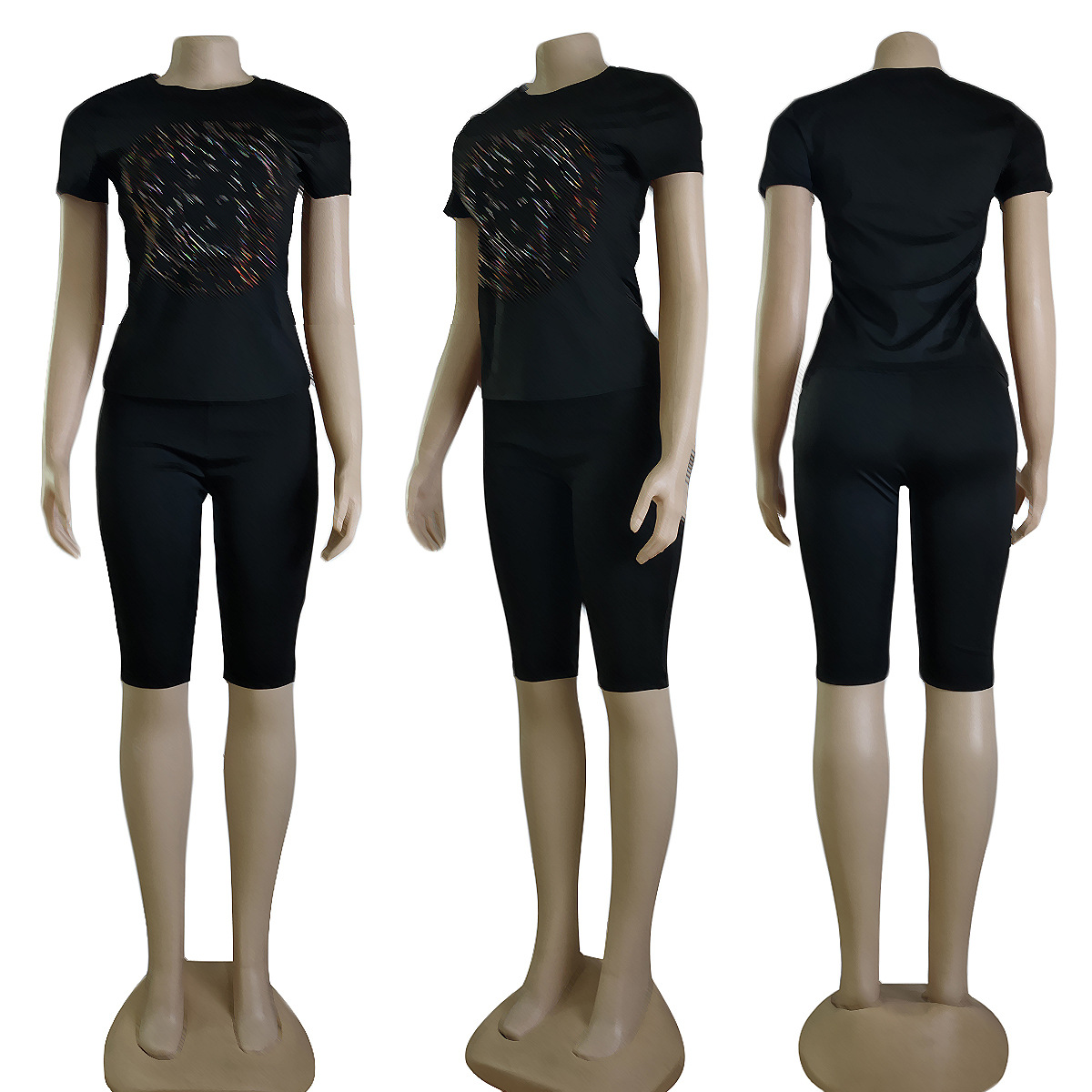 Designer feminino trajes de faixa de duas peças cenas de designers tops e shorts letras de moda impressão de impressão de camisetas esportivas apertadas