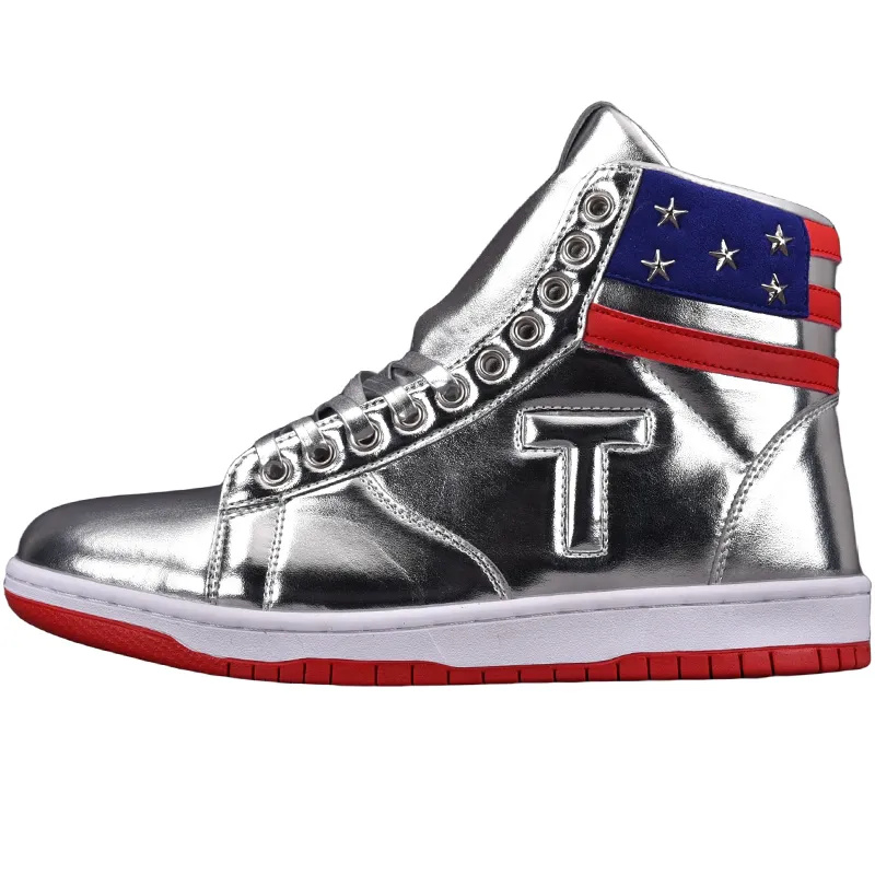 T Trump Basketball Casual Shoes The Never Surrender High-Tops Designer TS Gold Custom silvery Men Outdoor Sneakers Comfort Sport Trendy Womens Running Lace-up