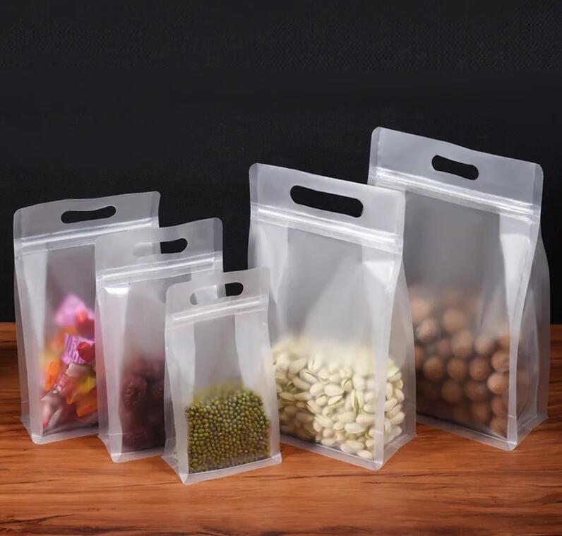 再シール可能な透明なプラスチックサイドガセットジッパーバッグフードシュガー茶茶を使い捨て野菜フリーザーパッケージバッグ