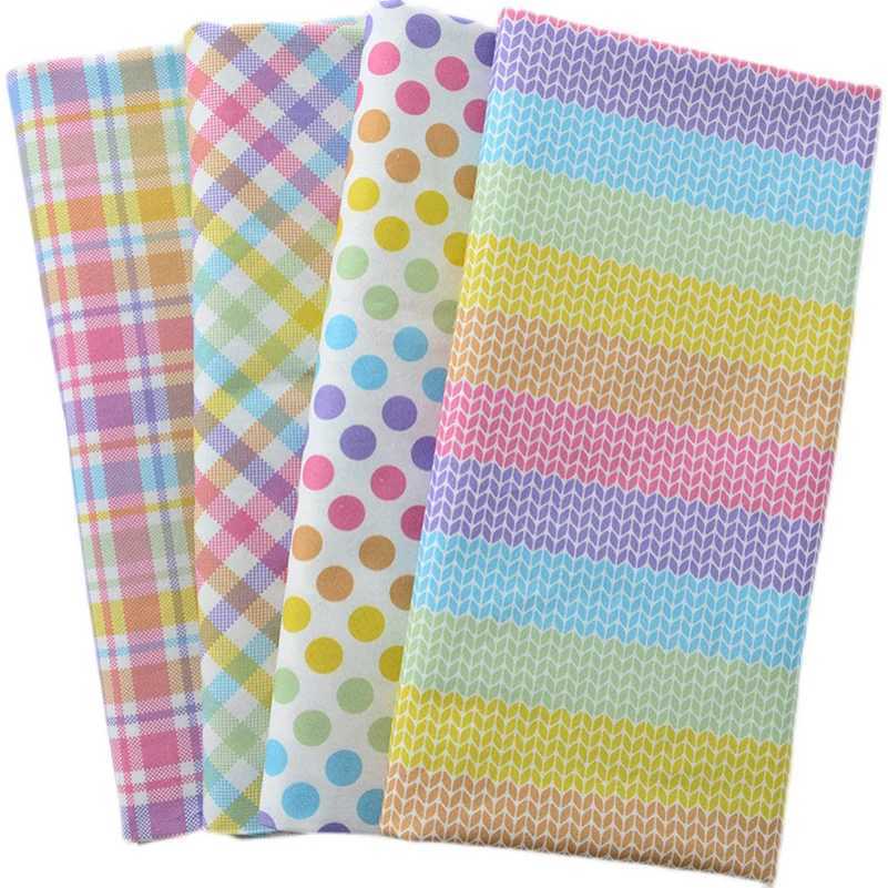 Fabric Multolor Plaid Polka Dot Cotton Digital Printing Fabric voor quilt Children Cleren Diy Handmade bij een halve meter D240503