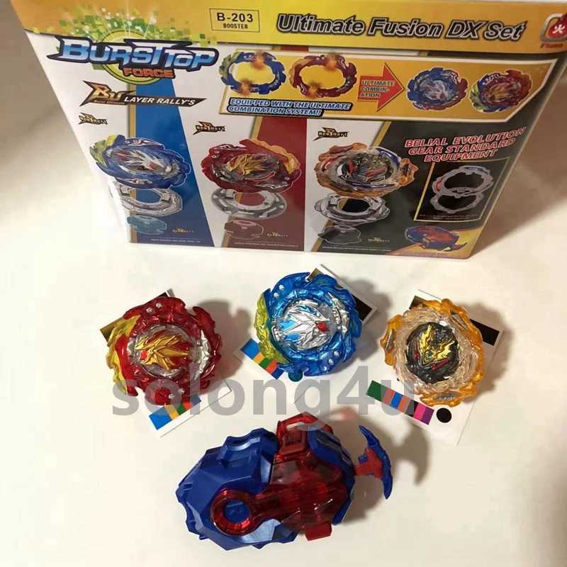 4d Beyblades Flame B-203 Dönen Top Bu Helios Hyperion Ultimate Fusion Dx Kit Q240430