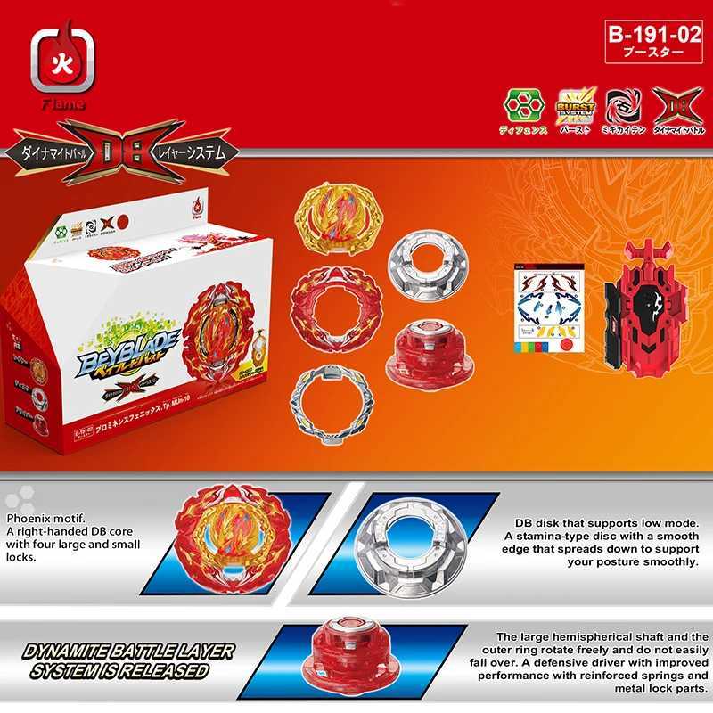 4d Beyblades Dynamite Battle Be Set B-191 02 Timing Phoenix Booster B191 Spinning Top com Brinquedos de Kids para Brinquedos para Boys para meninos Q240430