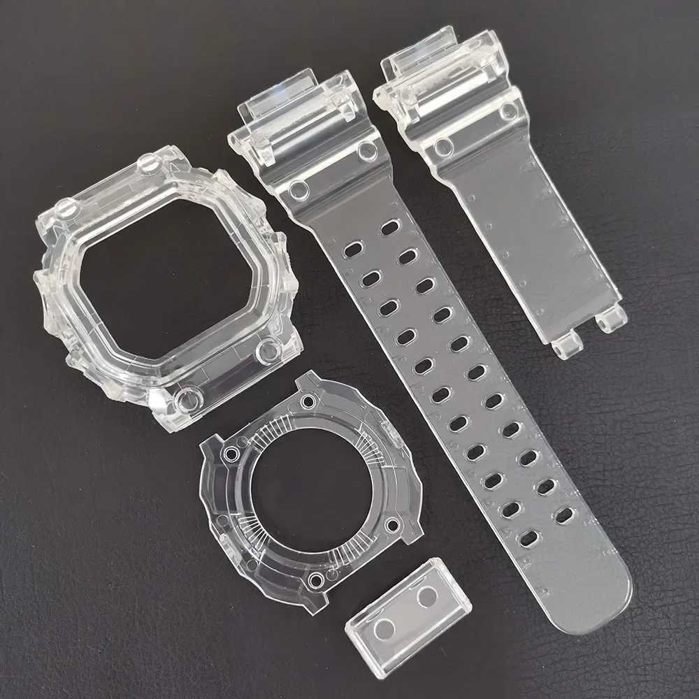 Watch Bands Used for GX56 Sile belt replacement with black rubber sports waterproof transparent border protective shell Q240430