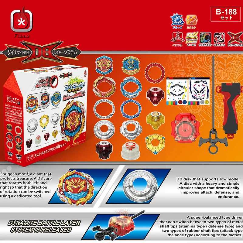 4d Beyblades Dynamite Battle Soyez réglé B-188 Astral Spriggan Booster B188 Top Spinning with Custom Launcher Kids Toys for Boys Gift Q240430