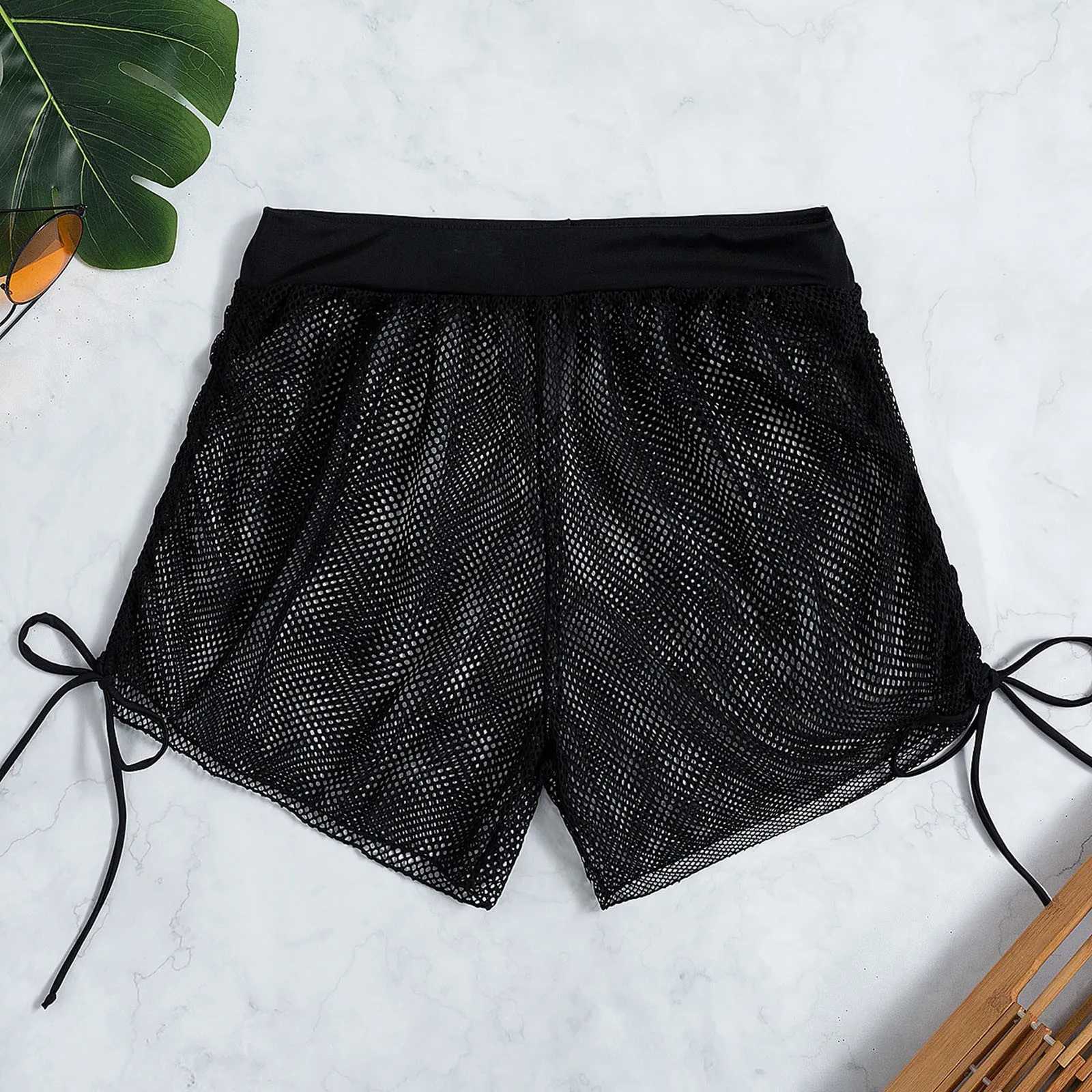 Women Beach Wear Sexy Women Sexy Women Solid Pareo Beach Bikini Copertina Shorts avvolgimento Shorts Sarong Beachwear Cash Cover Up Shorts Shorts Sumping D240501