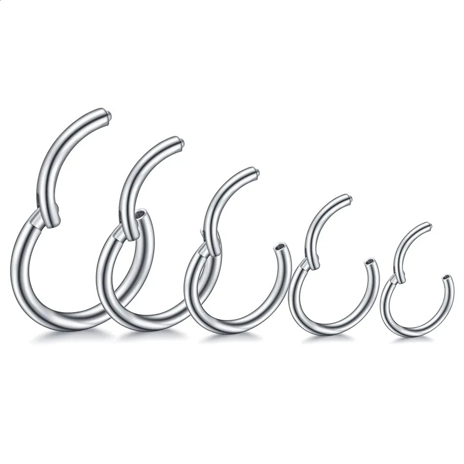 50 stcsstaal scharnierende segment segment neu ring tepel klik kraakbeen tragus helix lip ring body piercing sieraden 20G-12g 240423