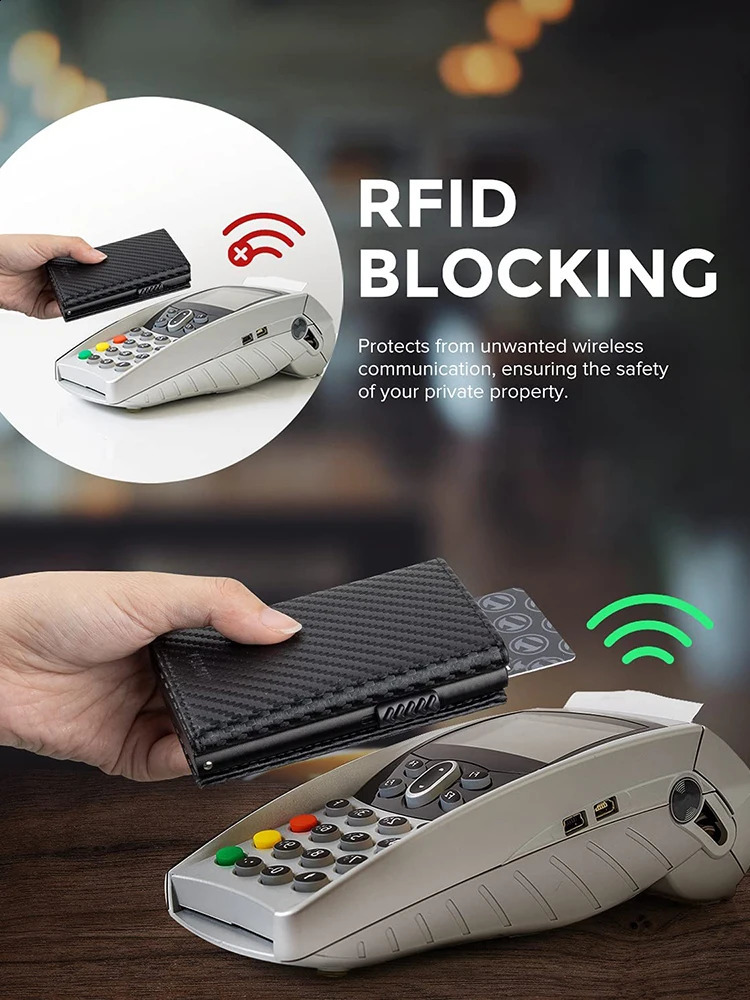 Titular do cartão de crédito RFID Bloqueio Bifold Wallet Mens Wallet com compartimento de moedas e compartimento de nota 240420