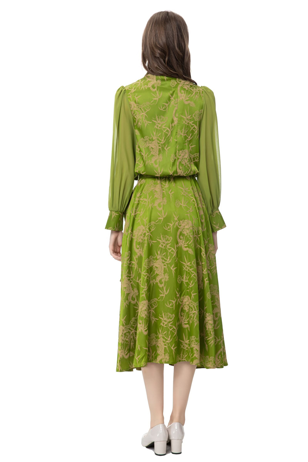 412 xxl 2024 Milan Runway Dress Frühlings Sommer Langarm Ständer Kragenkleider Damenkleid Mode hohe Qualität als