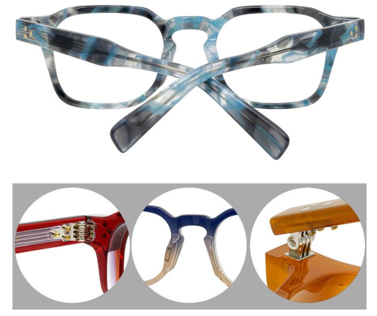 Men Square optische glazen merk Dikke spektakel frames vintage mode 8 mm dikker acetaat -bril frame voor vrouwenhopia -bril met kast