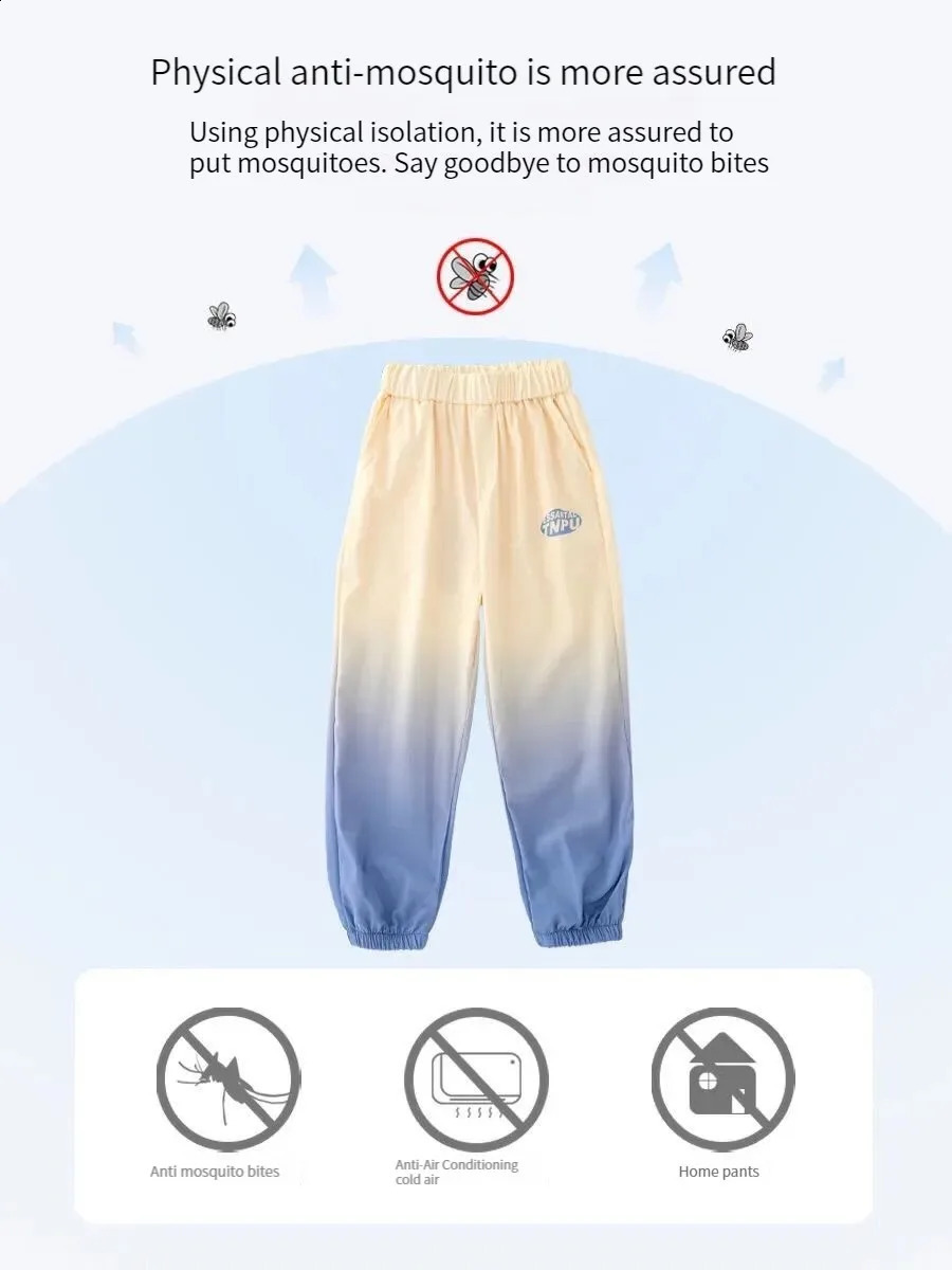Dziewczęta Trend Summer Sports Ice Silk Tshirtsninth Anti Mosquito Spodnie Suits 513 lata Ouliwear Oulity Ubrania dla dzieci 240428