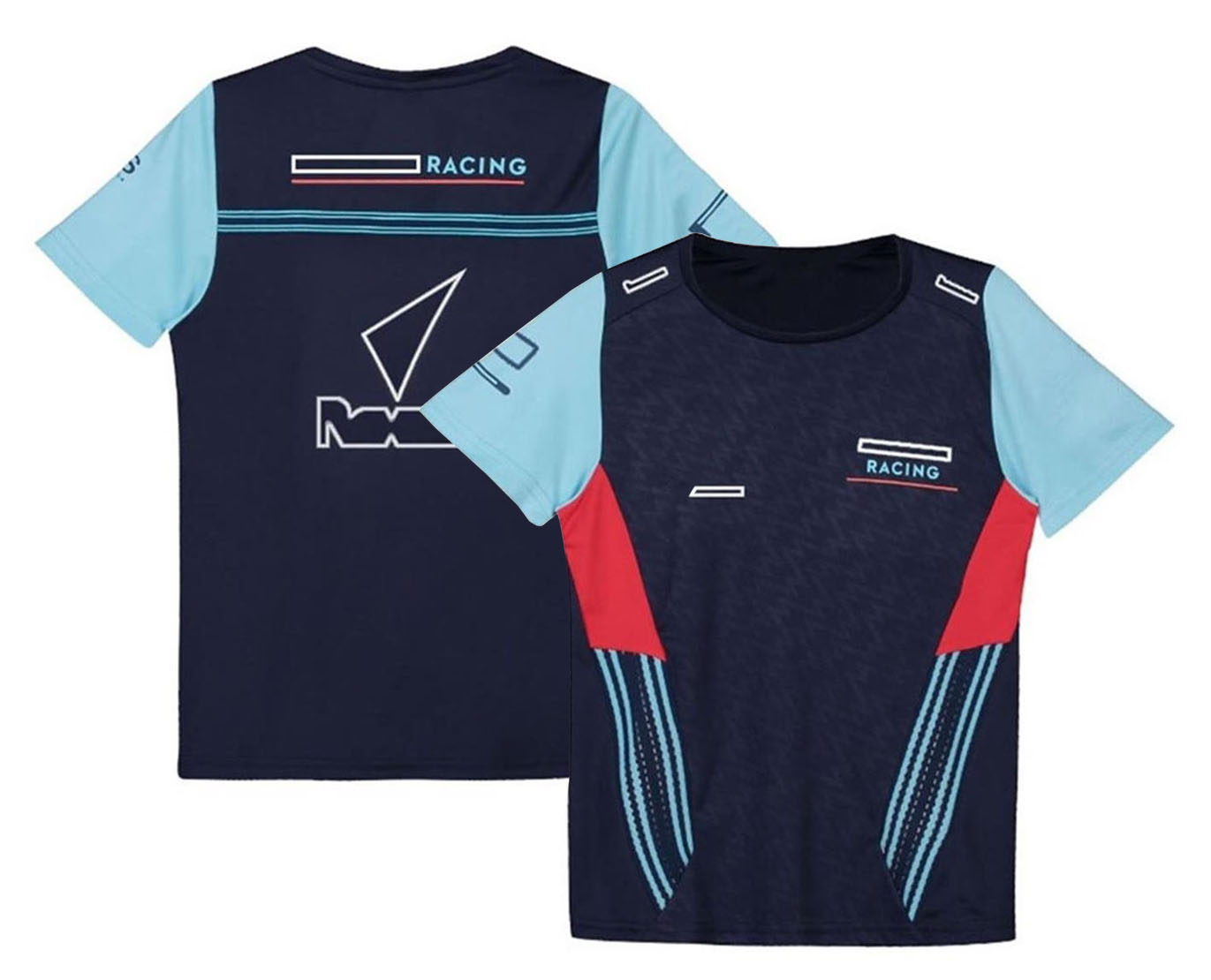 T-shirt de motorista de corrida f1 masculina, uniforme da equipe de fórmula 1, camisa de manga curta de pescoço de verão