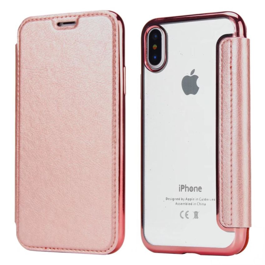 Fashion Flip Cover Case de teléfonos iPhone para iPhone 15 14 11 13 PRO MAX X XR XS MAX 12 INSERCIÓN DE TARJETA ROSA PINTA CASA DE TPU ELTROLLAPLADO PINTO