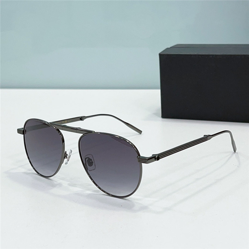 Ny modedesign Fällbara solglasögon 0091S Metal Pilot Frame Enkel och populär stil Versatil utomhus UV400 -skyddsglasögon
