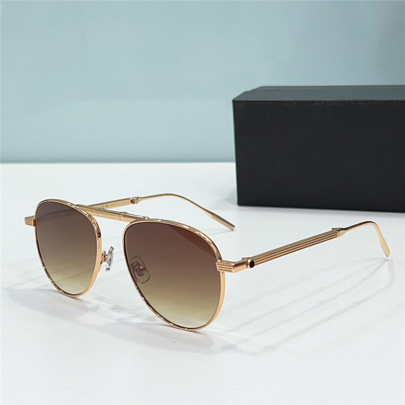 Ny modedesign Fällbara solglasögon 0091S Metal Pilot Frame Enkel och populär stil Versatil utomhus UV400 -skyddsglasögon