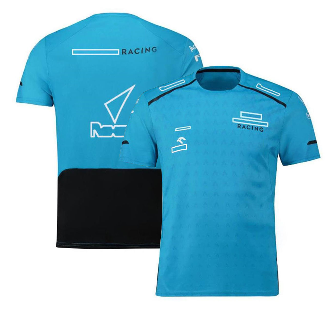 T-shirt de motorista de corrida f1 masculina, uniforme da equipe de fórmula 1, camisa de manga curta de pescoço de verão