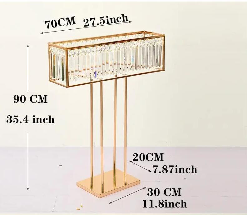 Rack de fleurs en acrylique pour centre de mariage, vases de décoration de table principale, plomb sur route, or électrolité, événement de fête