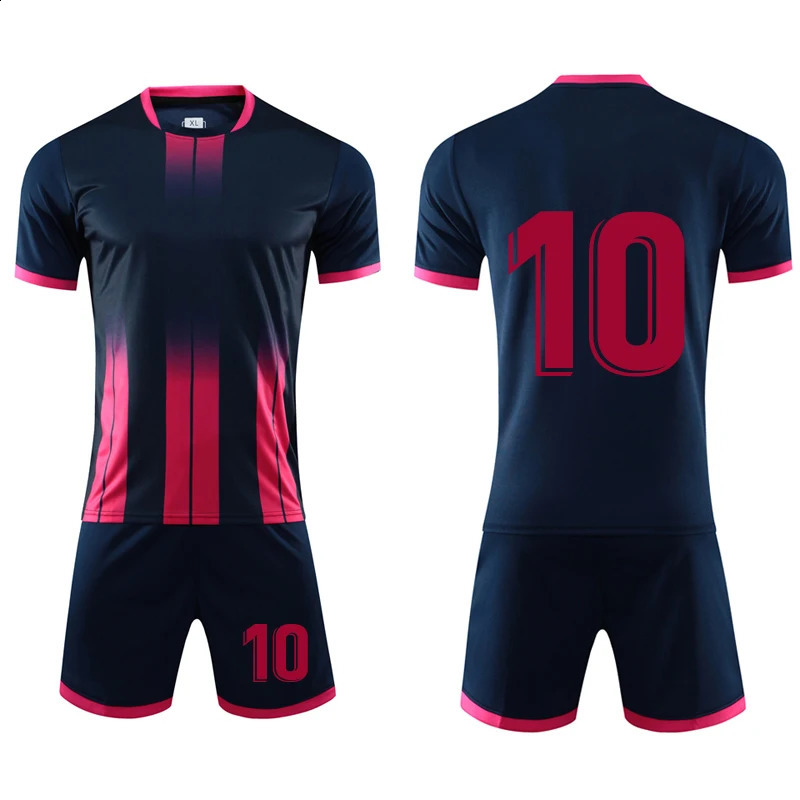 DIY MEN SOCCER JERSEY مجموعة الزي الرسمي مجموعات Jersey Football Kidscustom Compan Tracksuit Shirt Football Sirts Sup Usiform 3xS-3XL240417