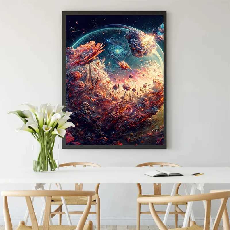 Pers Abstract Universe Universe Galaxy Painting Canvas плакат настенные художественные картинки для гостиной игровой комнаты современные дома украшения подарки J240505