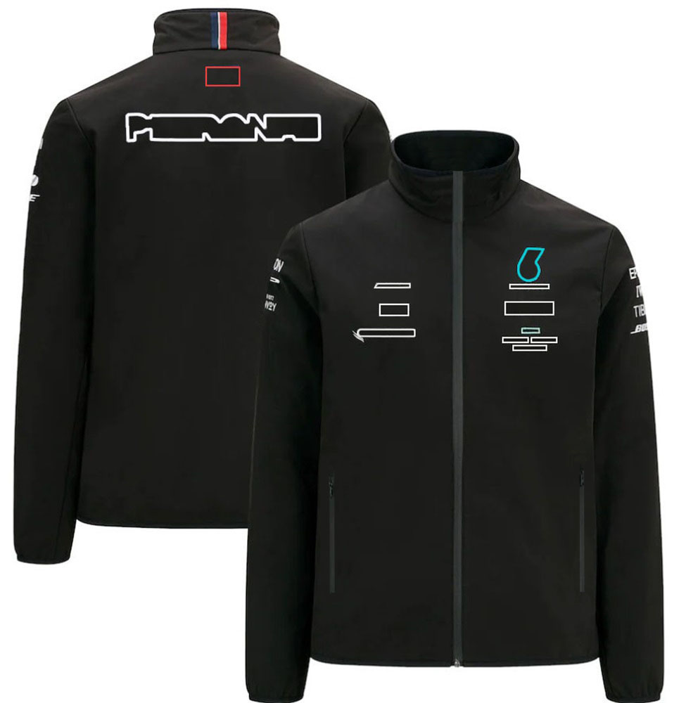 F1チームフルレングスジップアップジャケットフォーミュラ1レーシングメンズジャケット春秋のファッションドライバーファンウィンドプルーフジャケットウォームウィンドブレーカー
