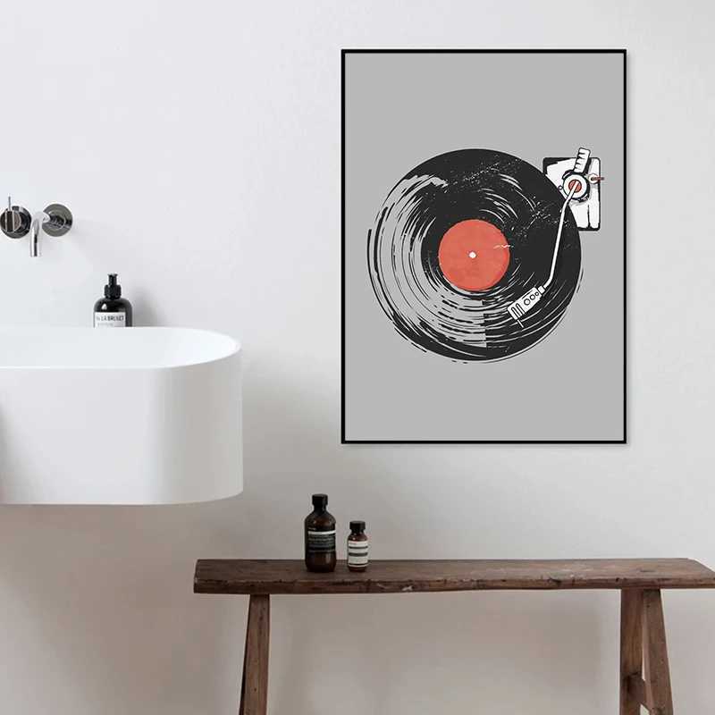 RS Creative Music Record schilderij canvas post aquarel muur kunst foto's voor woonkamer slaapkamer bar club moderne huizendecoratie j240505