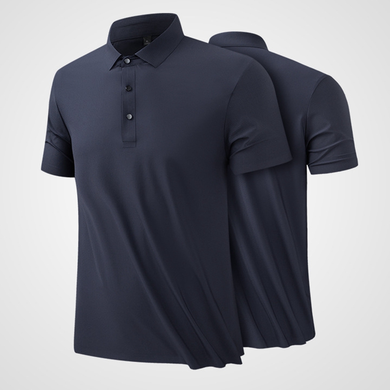 Nieuwe casual polo shirt mannen cool kleuren ijs zijden revers t-shirt zakelijke vrije tijd korte mouw pure kleur tops ademende spandex polo shirts halve mouwen bodem T-stukken