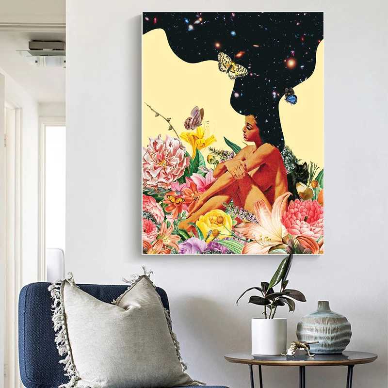 Hintergrundbilder schöne Frauen Porträtplakate und Drucke Retro Future Art Canvas Malt Wandkunst Home Bar Room Dekoration J240505