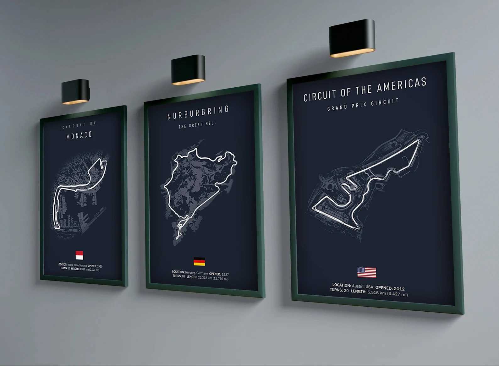 Duvar Kağıtları F1 Imola Monaco Devre Tuval Formül Bir Duvar Art Nordic Poster Estetik Yarış Araba Ev Dekorasyon Görüntüleri J240505