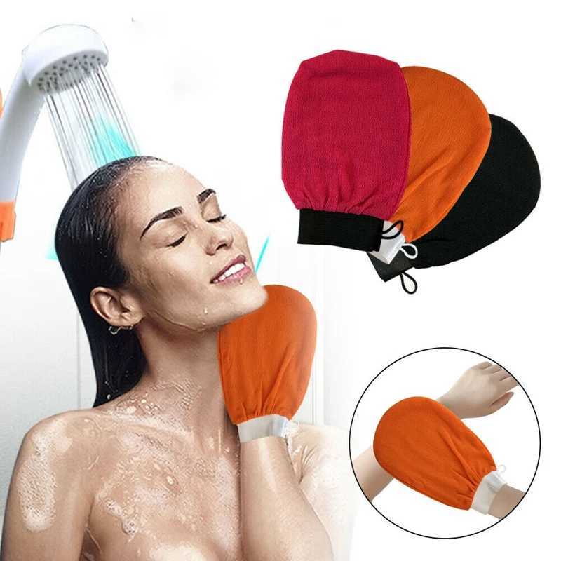 Badwerkzeuge Zubehör 1 Stück einseitiger gefrosteter Handschuhe Badezimmer Magie Peeling Body Face Peeling Peeling Haushalte Handtuchpflege YZL1 Q240430